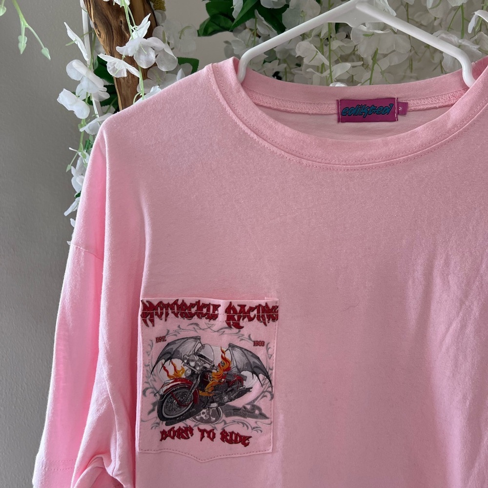 Edikted Racing Oversized Layered T-Shirt 🔥 💖🖤 🏍️ - Picture 9 of 13